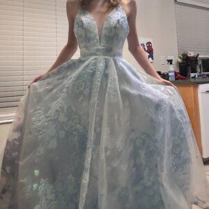 Baby Blue Prom Dress Size 4 (S)